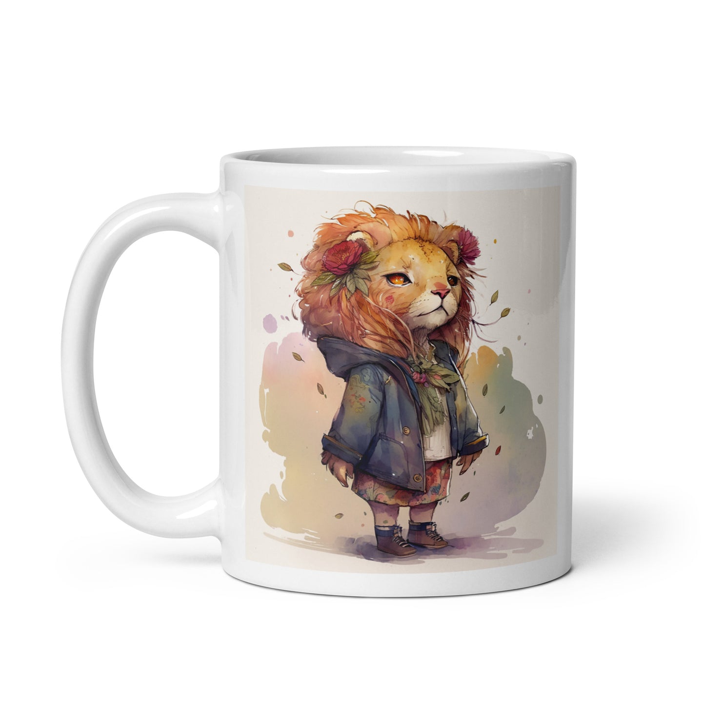 Löwe Aquarell Kawaii Tasse