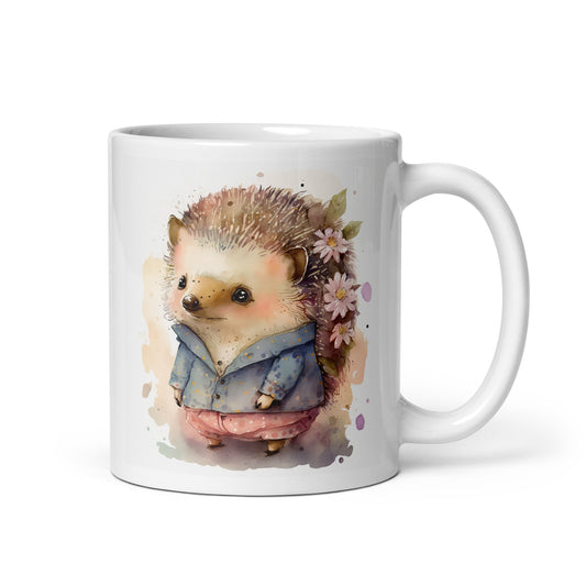 Igelfrau Aquarell Kawaii Tasse